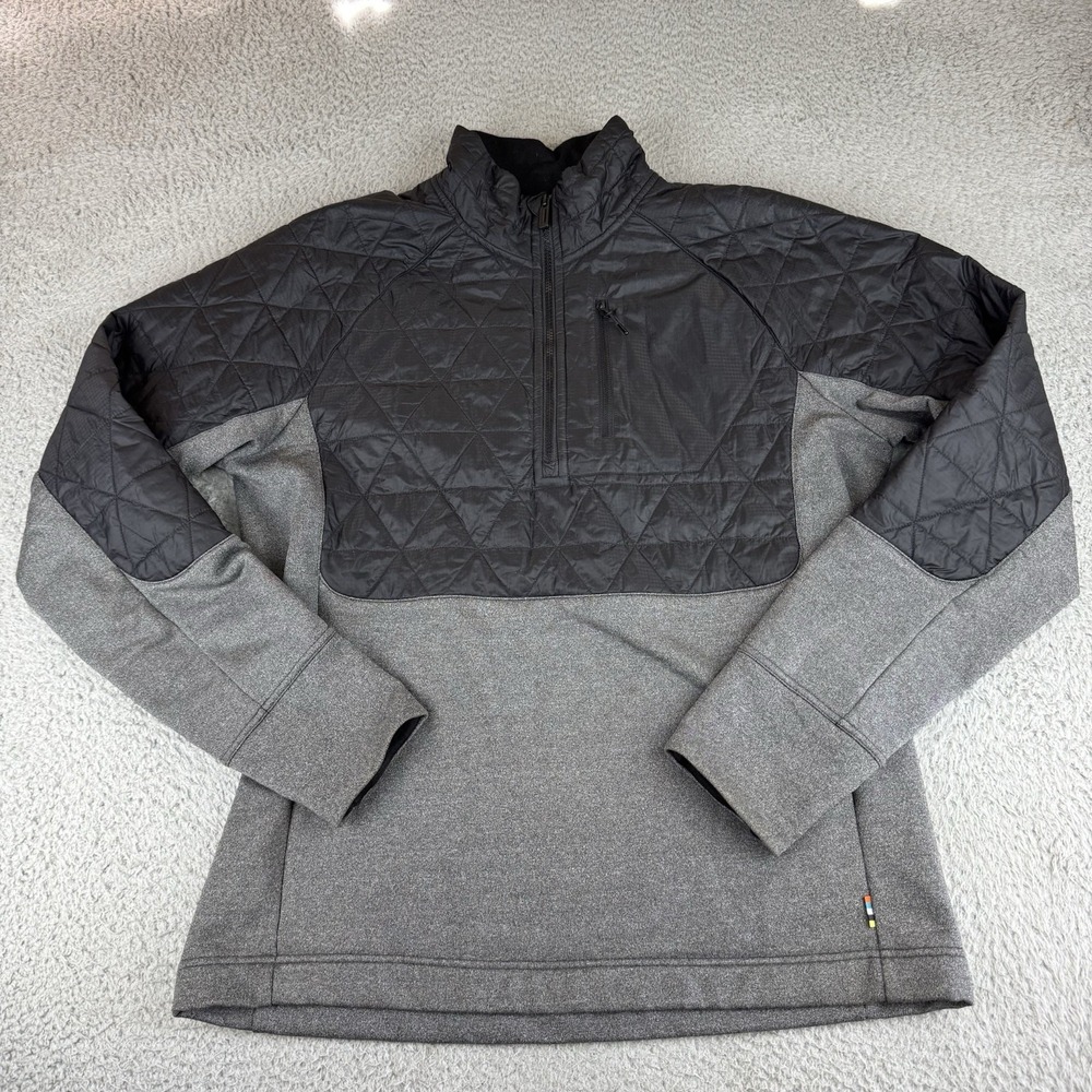 Smartwool Smartloft 60 Hybrid Half Zip Jacket Men's Large Gray Quilted Merino